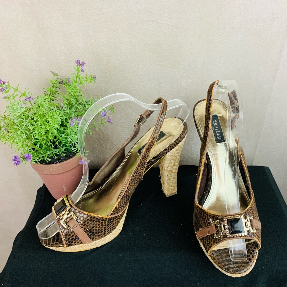 WHBM | Sling Back Heels | Brown | 10